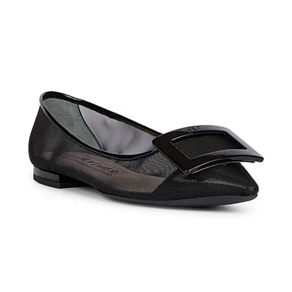 Roger Vivier Gommettine Net Ballerina Flats - Black Size 38.5 - Picture 2 of 15
